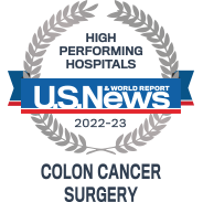 Rated High Performing by U.S. News & World Report for care in Colon Cancer Surgery