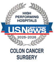 Rated High Performing by U.S. News & World Report for care in Colon Cancer Surgery.