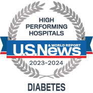 Rated High performing by U.S. News & World Report for care in Diabetes