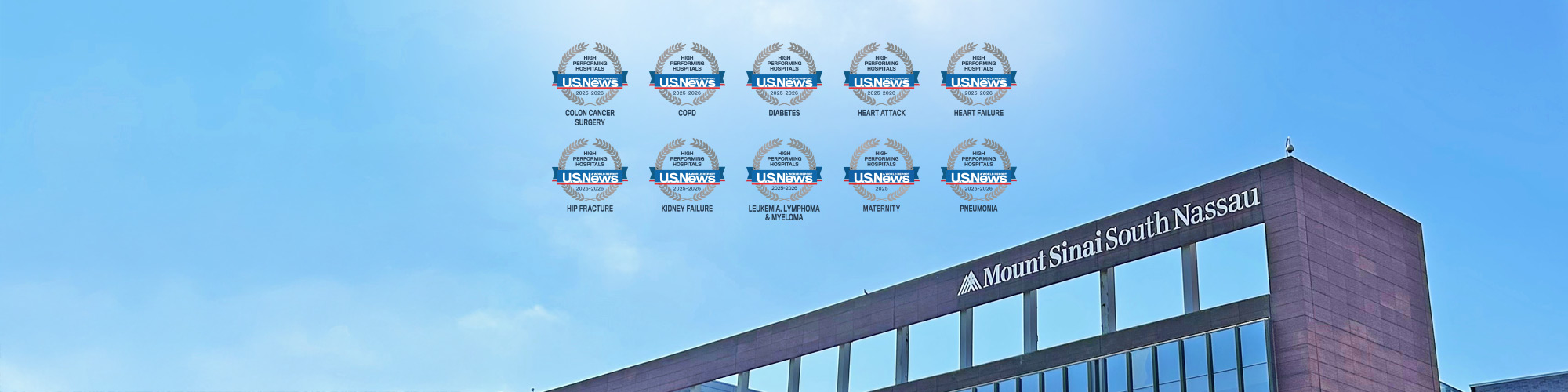  Mount Sinai South Nassau is High Performing in Ten Areas of Care. Only one-third of the 4,400 hospitals surveyed win an award ... LEARN MORE> 