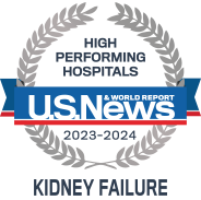 Rated High Performing by U.S. News & World Report for care in Kidney Failure
