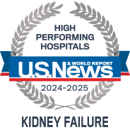 Rated High Performing by U.S. News & World Report for care in Kidney Failure